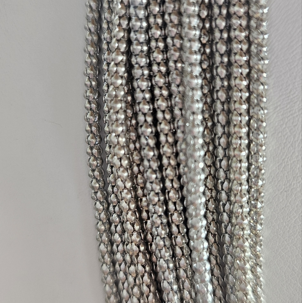 Mesh Multi Layer Silver Necklace - image 2